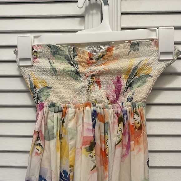 strapless floral maxi dress - Picture 2 of 3